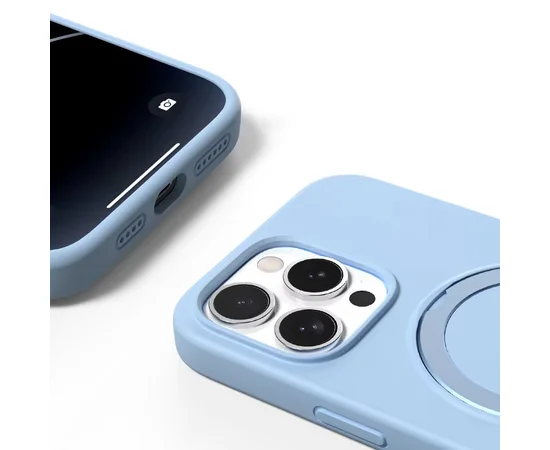 Чохол Silicone Case Full Protective NO LOGO with Ring для Apple iPhone 12 Pro Max (6.7") Blue