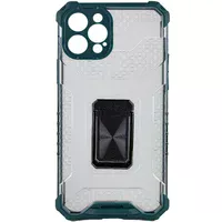 Ударопрочный чехол Transformer CrystalRing для Apple iPhone 12 Pro Max (6.7") Темно-зеленый