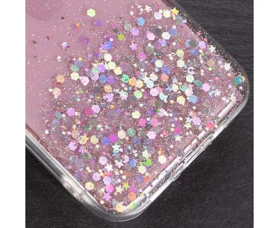 TPU чохол Star Glitter для Apple iPhone 12 Pro Max (6.7 ") Прозорий / Рожевий
