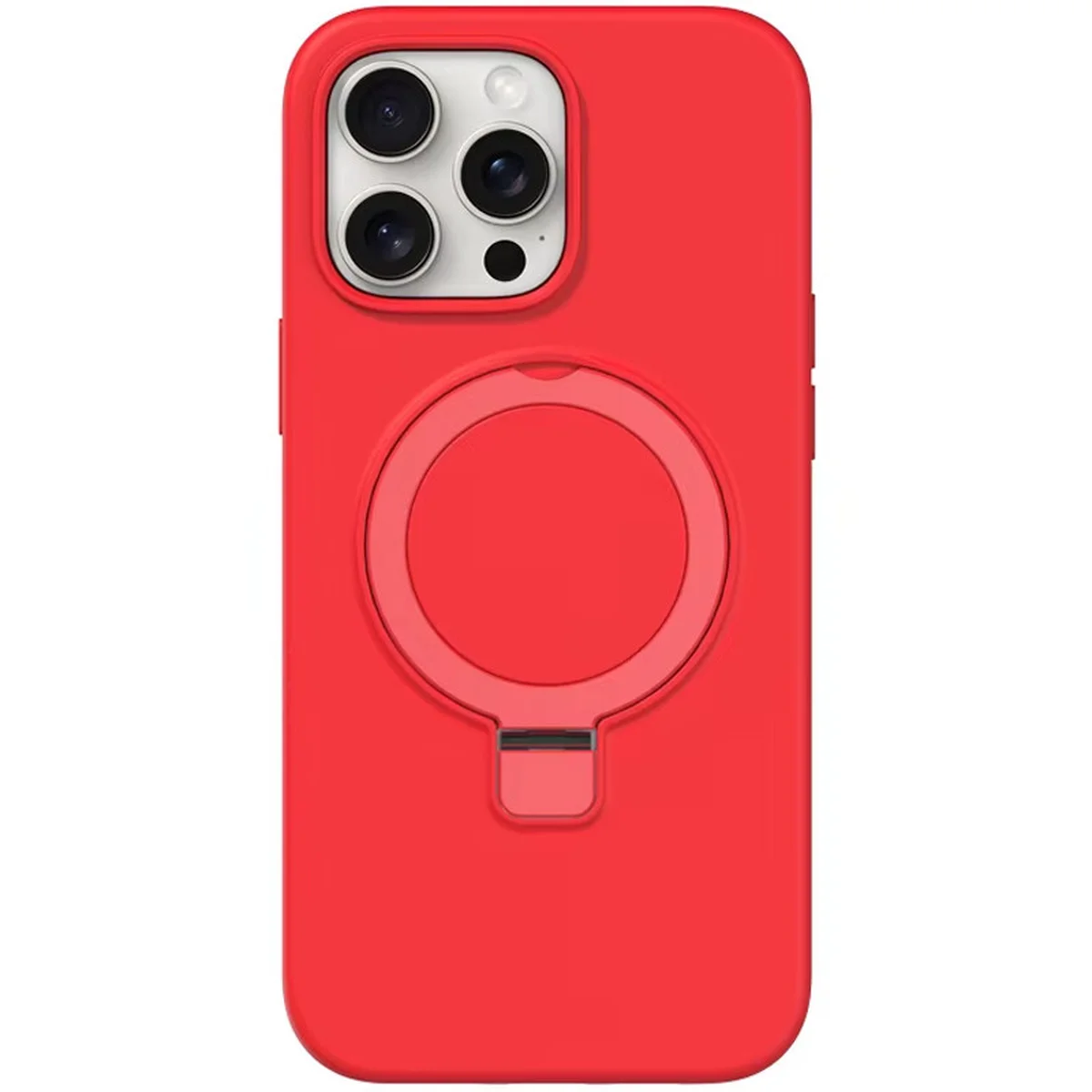 Чехол Silicone Case Full Protective NO LOGO with Ring для Apple iPhone 12 Pro Max (6.7") Red