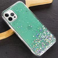 TPU чехол Star Glitter для Apple iPhone 12 Pro Max (6.7") Прозрачный / Мятный