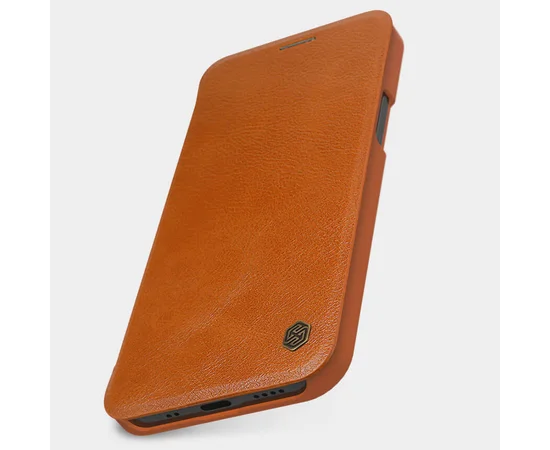 Шкіряний чохол (книжка) Nillkin Qin Series для Apple iPhone 12 Pro Max (6.7 ") Коричневий