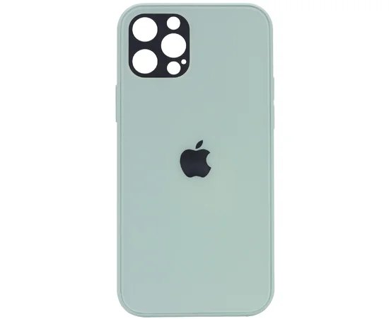 TPU+Glass чехол GLOSSY Logo Full camera для Apple iPhone 12 Pro Max (6.7") Мятный