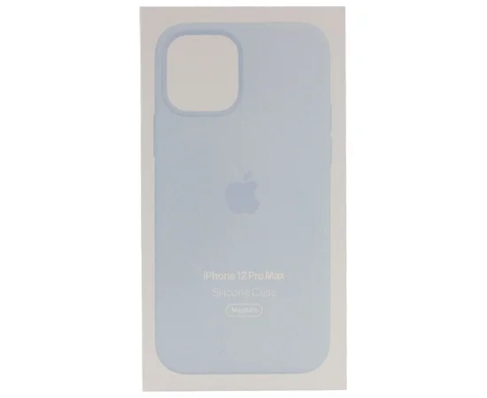 Чохол Silicone case (AAA) full with Magsafe and Animation для Apple iPhone 12 Pro Max (6.7 ") Блакитний / Cloud Blue
