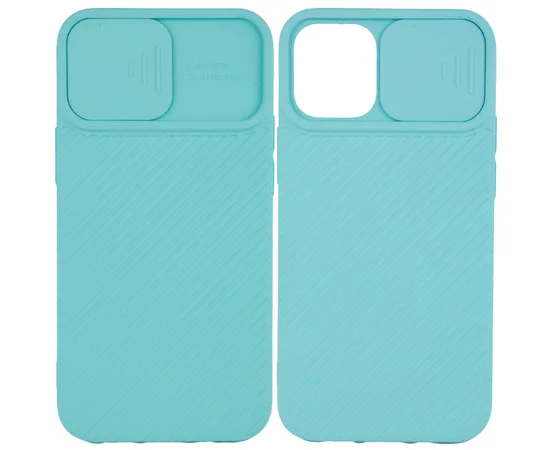 Чохол Camshield Square TPU зі шторкою для камери для Apple iPhone 12 Pro Max (6.7 ") Бірюзовий