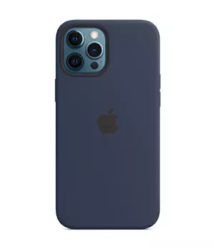 Чохол Silicone case (AAA) full with Magsafe and Animation для Apple iPhone 12 Pro Max (6.7 ") Синій / Deep navy