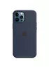 Чехол Silicone case (AAA) full with Magsafe and Animation для Apple iPhone 12 Pro Max (6.7") Синий / Deep navy