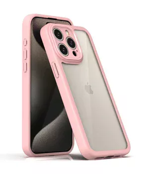 TPU чохол Transparent + Colour 1,5mm для Apple iPhone 12 Pro Max (6.7") Pink