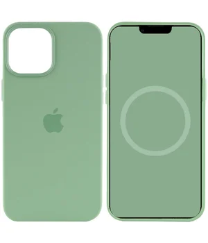 Чохол Silicone case (AAA) full with Magsafe and Animation для Apple iPhone 12 Pro Max (6.7 ") Зелений / Pistachio