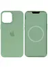 Чохол Silicone case (AAA) full with Magsafe and Animation для Apple iPhone 12 Pro Max (6.7 ") Зелений / Pistachio