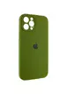 Чохол Silicone Case Full Camera Protective (AA) для Apple iPhone 12 Pro Max (6.7") Зелений / Dark Olive