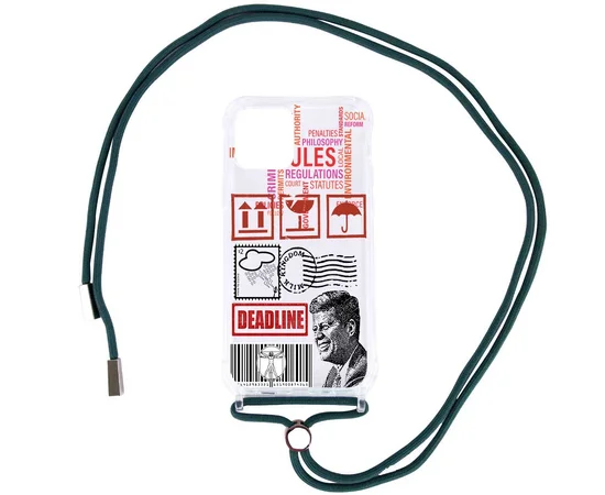 Чохол TPU Crossbody Street Style для Apple iPhone 12 Pro Max (6.7 ") Kenedy / Зелений / Forest green