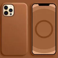 Шкіряний чохол Leather Case (AA Plus) та MagSafe для Apple iPhone 12 Pro Max (6.7") Saddle Brown