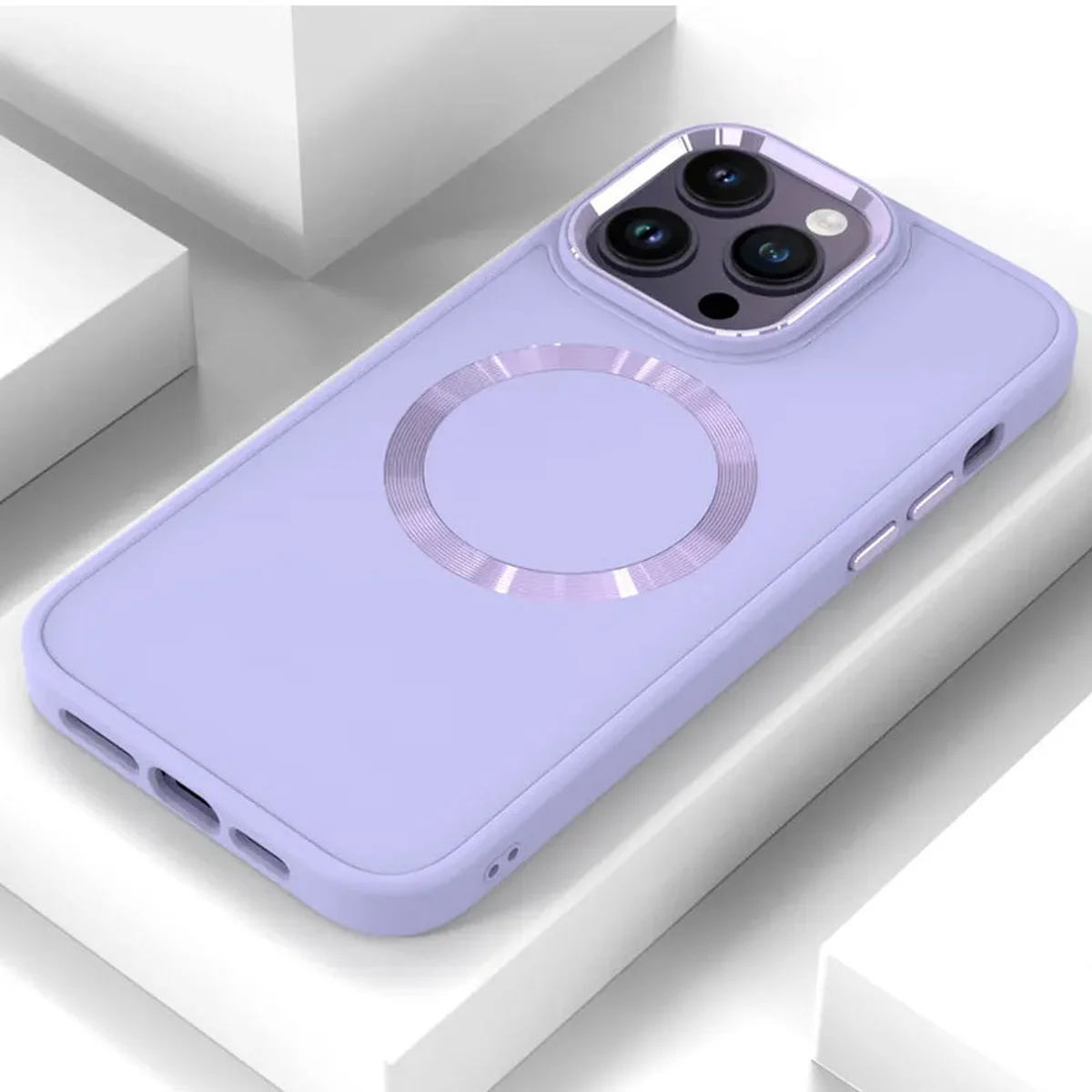 TPU чехол Bonbon Metal Style with MagSafe для Apple iPhone 12 Pro Max (6.7") Сиреневый / Dasheen