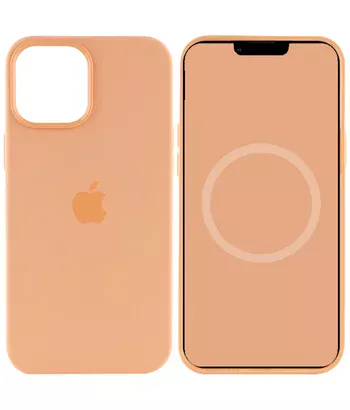 Чохол Silicone case (AAA) full with Magsafe and Animation для Apple iPhone 12 Pro Max (6.7 ") Помаранчевий / Cantaloupe