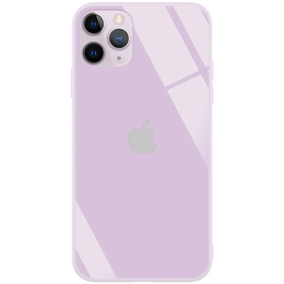TPU+Glass чехол GLOSSY Logo Full camera (opp) для Apple iPhone 12 Pro Max (6.7") Сиреневый