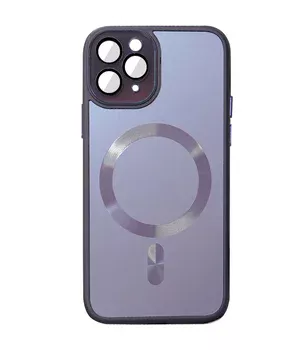 Чохол TPU+Glass Sapphire Midnight with MagSafe для Apple iPhone 12 Pro Max (6.7") Фіолетовий / Deep Purple