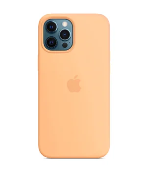 Чехол Silicone case (AAA) full with Magsafe для Apple iPhone 12 Pro Max (6.7") Оранжевый / Cantaloupe