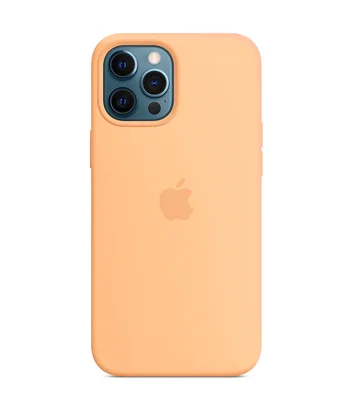 Чохол Silicone case (AAA) full with Magsafe для Apple iPhone 12 Pro Max (6.7 ") Помаранчевий / Cantaloupe
