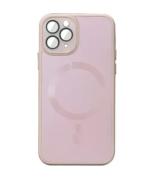 Чехол TPU+Glass Sapphire Midnight with MagSafe для Apple iPhone 12 Pro Max (6.7") Розовый / Pink Sand