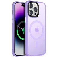 TPU+PC чохол Metal Buttons with MagSafe Colorful для Apple iPhone 12 Pro Max (6.7") Бузковий