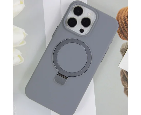 Чехол Silicone Case Full Protective NO LOGO with Ring для Apple iPhone 12 Pro Max (6.7") Grey