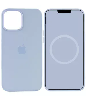 Чехол Silicone case (AAA) full with Magsafe and Animation для Apple iPhone 12 Pro Max (6.7") Голубой / Cloud Blue