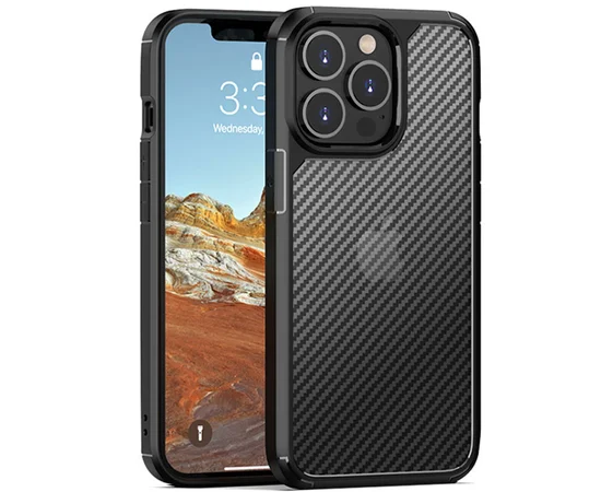 Чохол TPU+PC Matte Carbon для Apple iPhone 12 Pro Max (6.7") Чорний