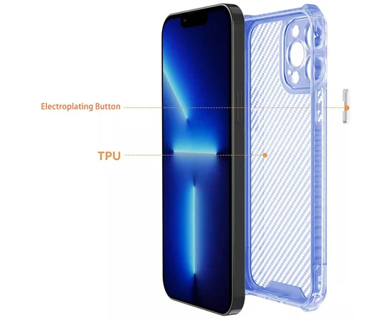Чохол TPU Ease Carbon для Apple iPhone 12 Pro Max (6.7") Синій / Прозорий