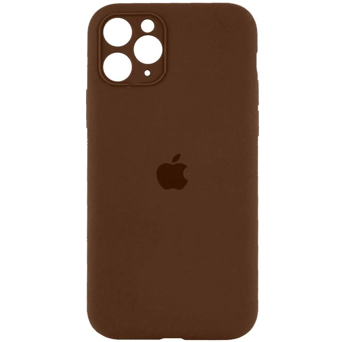 Чехол Silicone Case Full Camera Protective (AA) для Apple iPhone 12 Pro Max (6.7") Коричневый / Brown