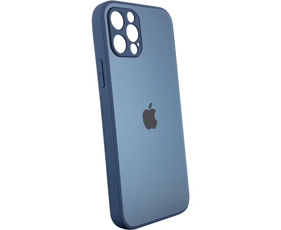TPU+Glass чехол Matte Candy Full camera для Apple iPhone 12 Pro Max (6.7") Синий