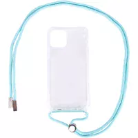 Чехол TPU Crossbody Transparent для Apple iPhone 12 Pro Max (6.7") Бирюзовый