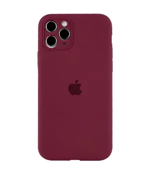 Чохол Silicone Case Full Camera Protective (AA) для Apple iPhone 12 Pro Max (6.7 ") Бордовий / Plum