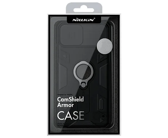 TPU+PC чехол Nillkin CamShield Armor (шторка на камеру) для Apple iPhone 12 Pro Max (6.7") Черный