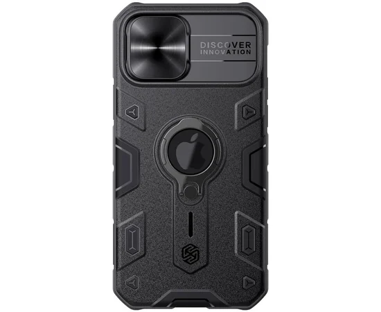 TPU+PC чехол Nillkin CamShield Armor (шторка на камеру) для Apple iPhone 12 Pro Max (6.7") Черный