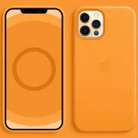 Кожаный чехол Leather Case (AAA) with MagSafe and Animation для Apple iPhone 12 Pro Max (6.7") California Poppy