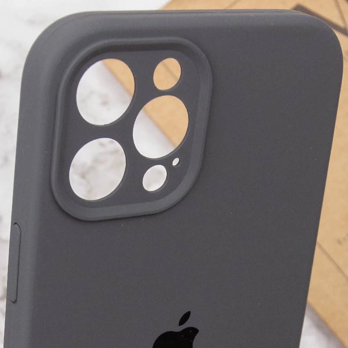 Чехол Silicone Case Full Camera Protective (AA) для Apple iPhone 12 Pro Max (6.7") Серый / Dark Gray