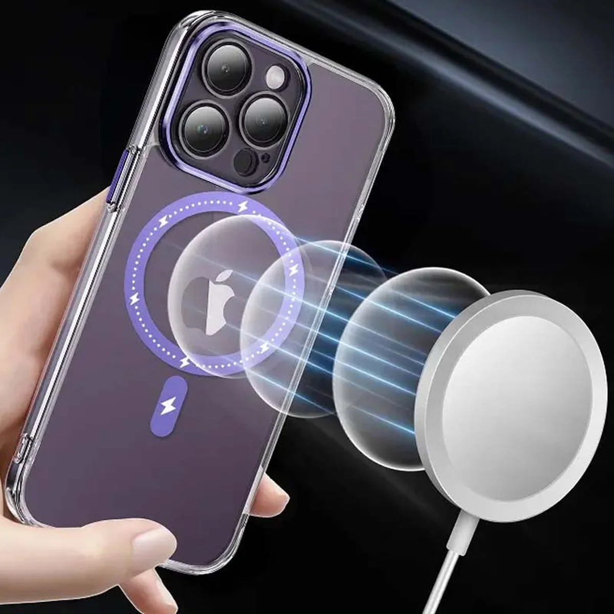 Чохол TPU+PC Colorful with MagSafe для Apple iPhone 12 Pro Max (6.7") Purple