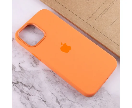 Чохол Silicone case (AAA) full with Magsafe and Animation для Apple iPhone 12 Pro Max (6.7 ") Помаранчевий / Kumquat
