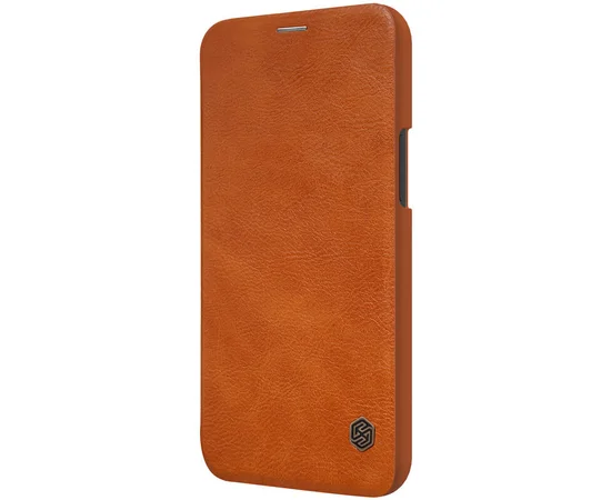 Шкіряний чохол (книжка) Nillkin Qin Series для Apple iPhone 12 Pro Max (6.7 ") Коричневий