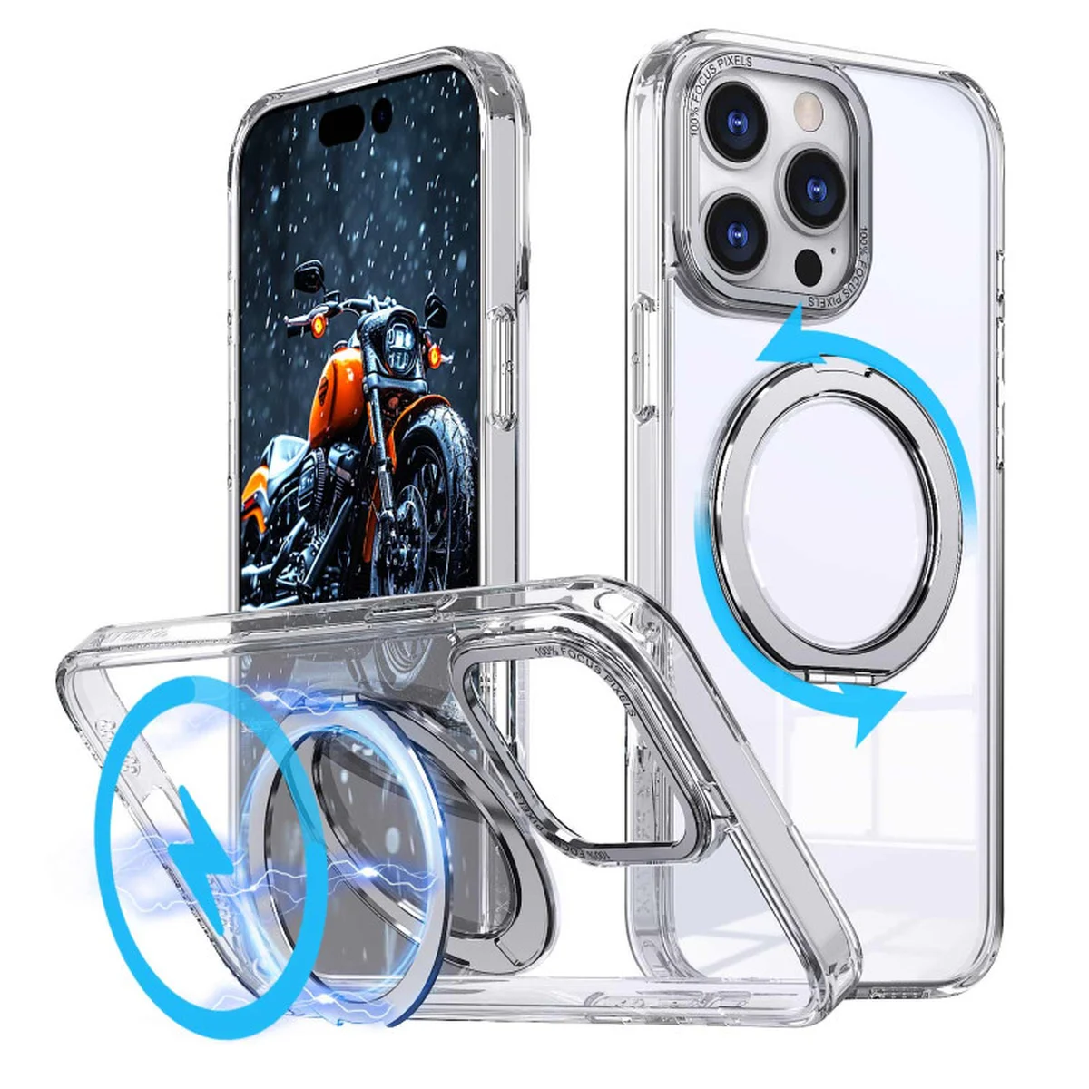 Чехол TPU+PC Empire with MagSafe and Ring для Apple iPhone 12 Pro Max / 13 Pro Max (6.7") Clear
