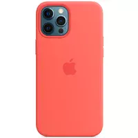 Чохол Silicone case (AAA) full with Magsafe для Apple iPhone 12 Pro Max (6.7 ") Помаранчевий / Pink citrus