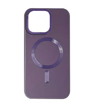Шкіряний чохол Bonbon Leather Metal Style with MagSafe Apple iPhone 12 Pro Max (6.7") Фіолетовий / Dark Purple