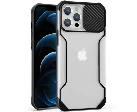 Чехол Camshield matte Ease TPU со шторкой для Apple iPhone 12 Pro Max (6.7") Черный