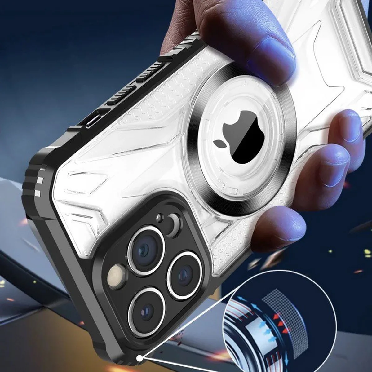 Чохол TPU+PC "Armor Hard Cover" Case with MagSafe для iPhone 14 Чорний