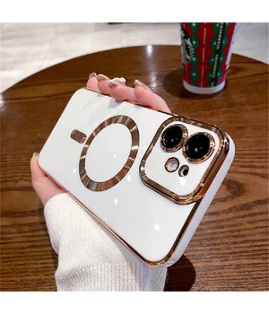 Силиконовый чехол "Luxury Plating" with MagSafe + стекло на камеру для Apple iPhone 11 Белый Силиконовый чехол "Luxury Plating" with MagSafe + стекло на камеру для Apple iPhone 11 Белый