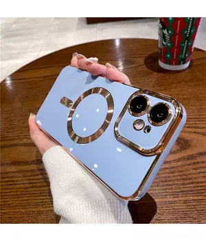 Силиконовый чехол "Luxury Plating" with MagSafe + стекло на камеру для Apple iPhone 12 Стальной-Синий Силиконовый чехол "Luxury Plating" with MagSafe + стекло на камеру для Apple iPhone 12 Стальной-Синий