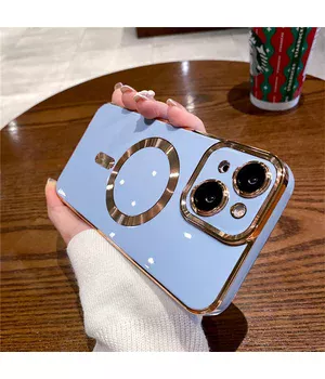 Силиконовый чехол "Luxury Plating" with MagSafe + стекло на камеру для Apple iPhone 14 Plus Стальной-Синий Силиконовый чехол "Luxury Plating" with MagSafe + стекло на камеру для Apple iPhone 14 Plus Стальной-Синий