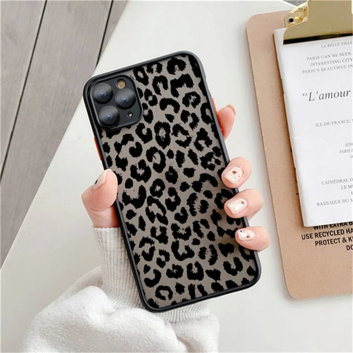 Чехол TPU+PC "Leopard" для iPhone 13 Pro Max Черный