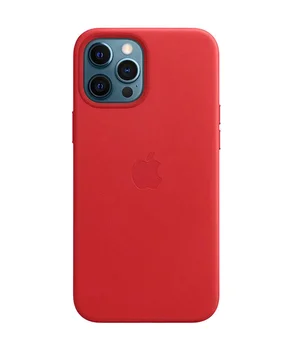 Шкіряний чохол Leather Case (AAA) для Apple iPhone 12 Pro / 12 (6.1 ") Red